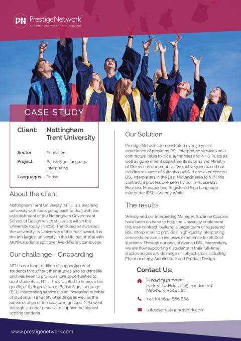 PN Inclusion - Making communication accessible for everyone, everywhere - Nottingham Trent University Case Study
