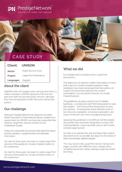 PN Inclusion - Making communication accessible for everyone, everywhere - Unison Case Study Image